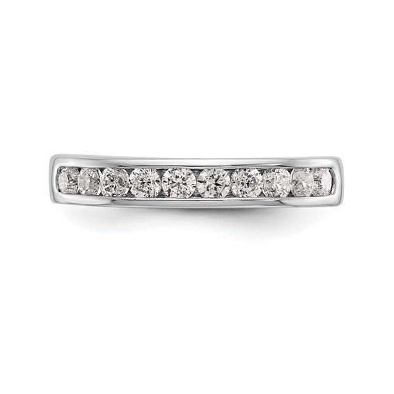 14k White Gold 10-Stone (Holds 10-2.4mm Round) Channel Band Mounting (Closed)