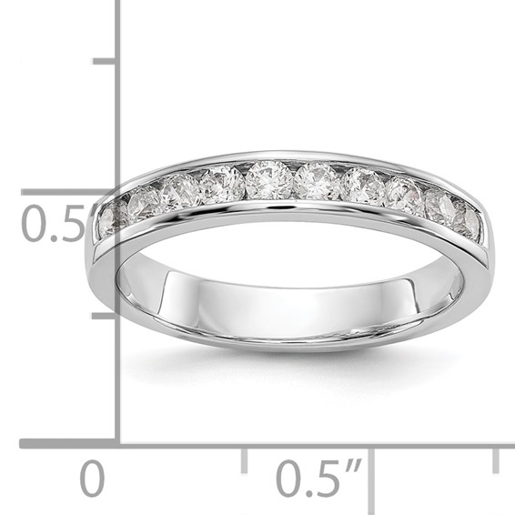 14k White Gold 10-Stone (Holds 10-2.4mm Round) Channel Band Mounting (Closed)