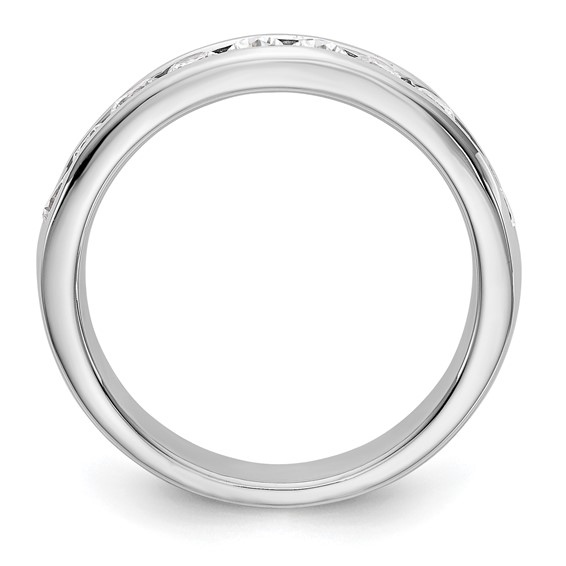 14k White Gold 10-Stone (Holds 10-2.7mm Round) Channel Band Mounting (Closed)