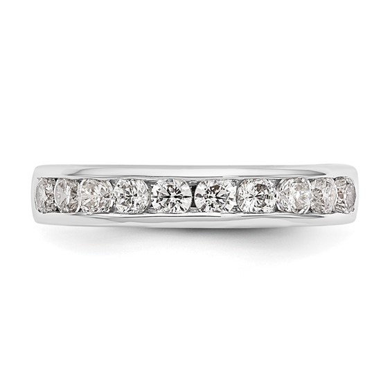 14k White Gold 10-Stone (Holds 10-2.7mm Round) Channel Band Mounting (Closed)