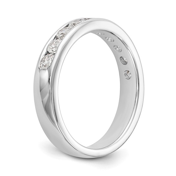 14k White Gold 10-Stone (Holds 10-2.7mm Round) Channel Band Mounting (Closed)