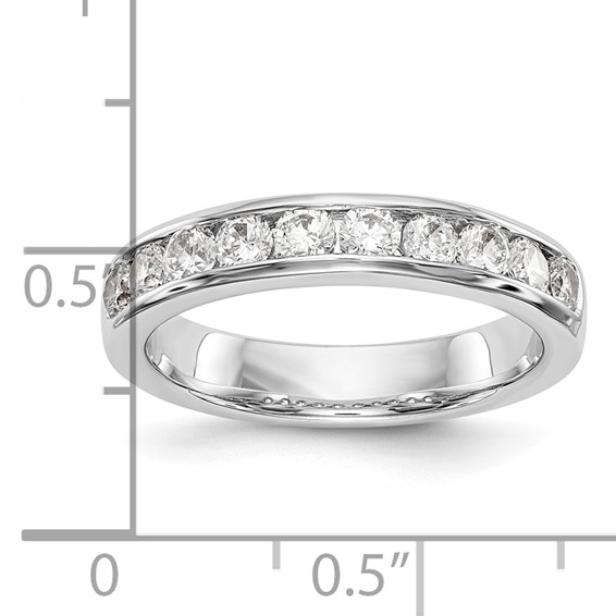 14k White Gold 10-Stone (Holds 10-2.7mm Round) Channel Band Mounting (Closed)