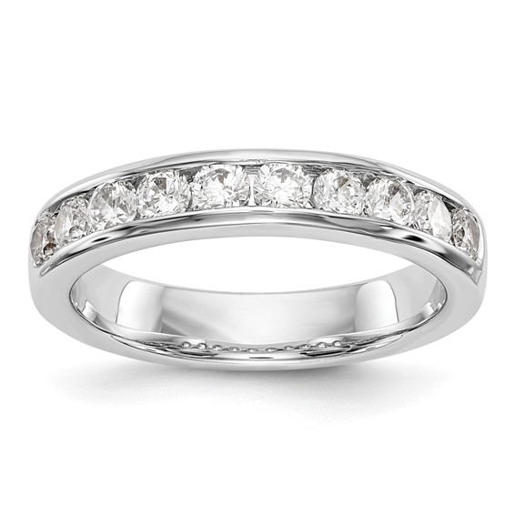 14k White Gold 10-Stone (Holds 10-2.7mm Round) Channel Band Mounting (Closed)
