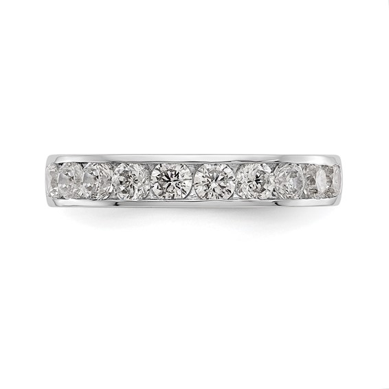 14k White Gold 10-Stone (Holds 10-2.9mm Round) Channel Band Mounting (Closed)
