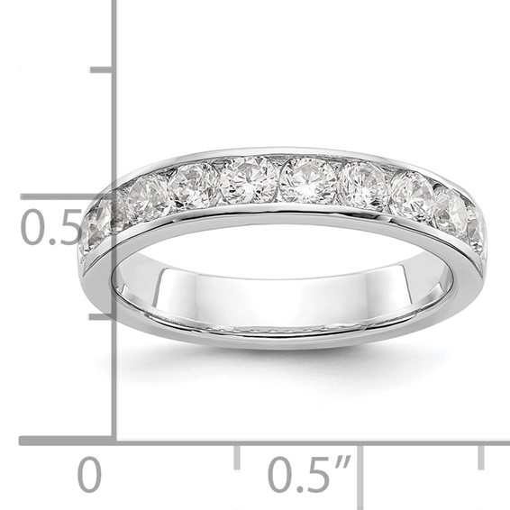 14k White Gold 10-Stone (Holds 10-2.9mm Round) Channel Band Mounting (Closed)