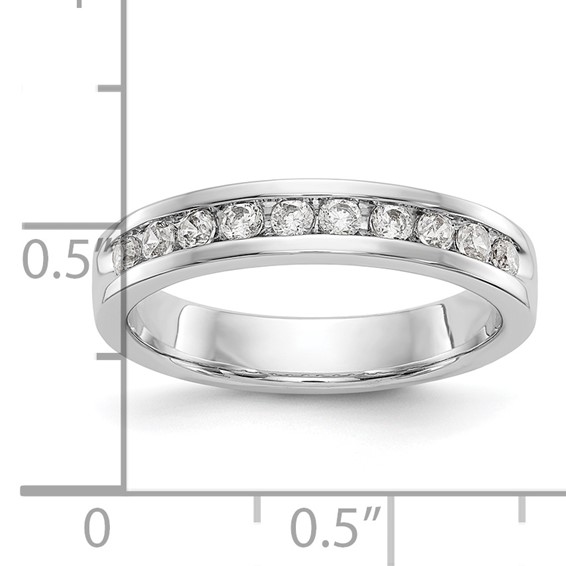 14k White Gold 10-Stone (Holds 10-2.0mm Round) Ladies Channel Band Mounting