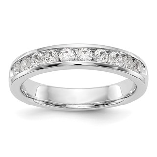 14k White Gold 10-Stone (Holds 10-2.4mm Round) Ladies Channel Band Mounting