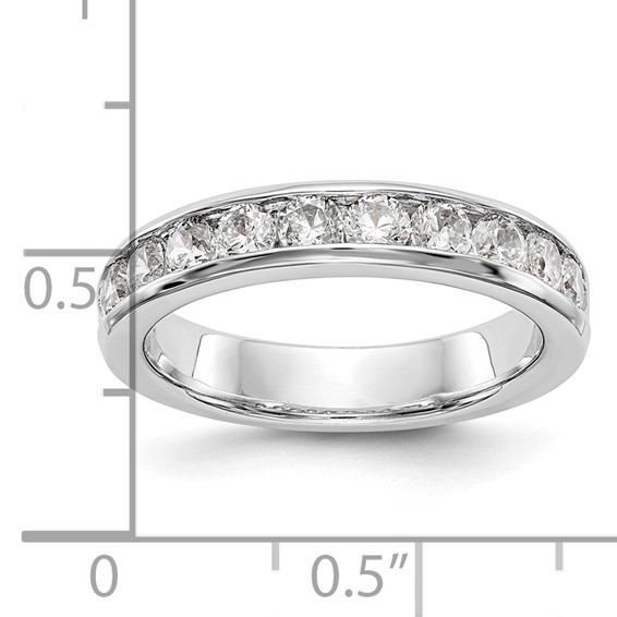 14k White Gold 10-Stone (Holds 10-2.9mm Round) Ladies Channel Band Mounting