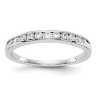 14K White Gold 0.33 Carat Lab Grown Diamond VS SI+ G+ Eleven Stone Complete Channel Band view 1
