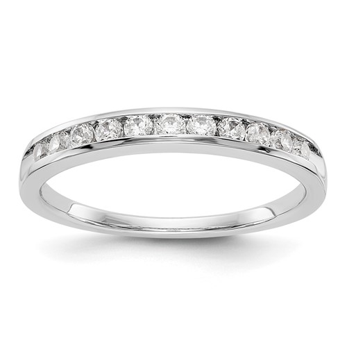 14K White Gold 0.33 Carat Lab Grown Diamond VS SI+ G+ Eleven Stone Complete Channel Band