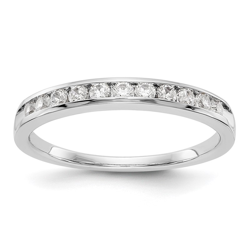 14k White Gold 3/4 carat Lab Grown Diamond VS/SI+ G+ Eleven Stone Complete Channel Band