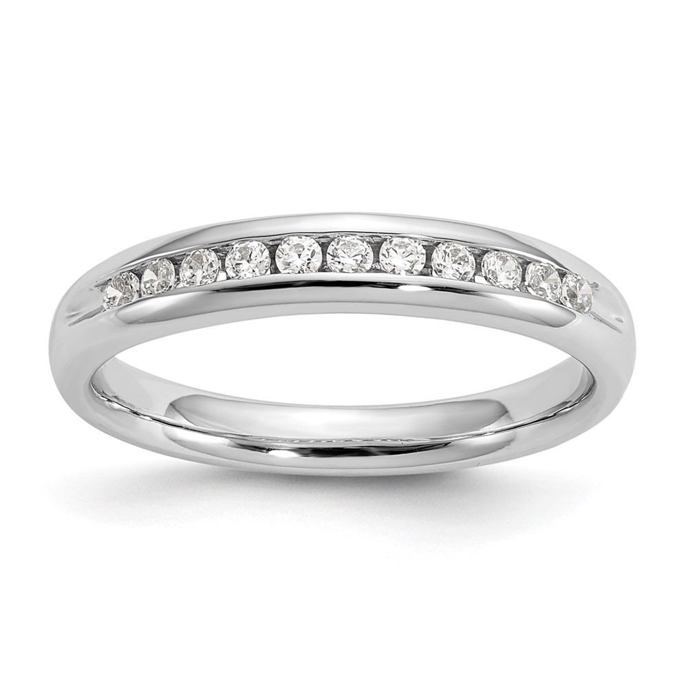 14K White Gold 0.20 Carat Lab Grown Diamond VS SI+ G+ Eleven Stone Complete Channel Set Band