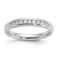 14K White Gold 0.20 Carat Lab Grown Diamond VS SI+ G+ Eleven Stone Complete Channel Set Band view 1