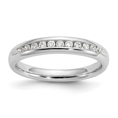 14K White Gold 0.20 Carat Lab Grown Diamond VS SI+ G+ Eleven Stone Complete Channel Set Band