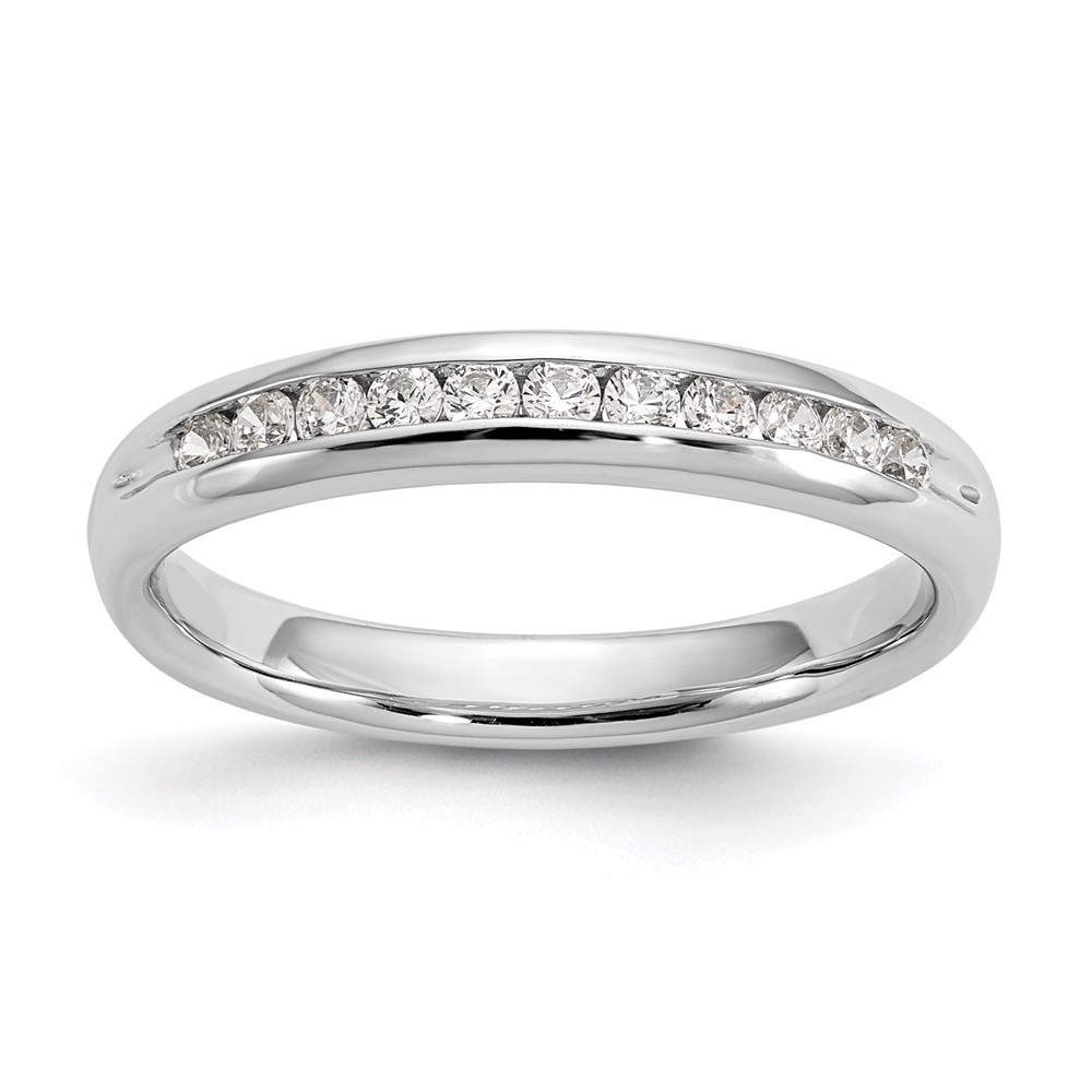 14K White Gold 0.25 Carat Lab Grown Diamond VS SI+ G+ Eleven Stone Complete Channel Set Band