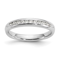 14K White Gold 0.25 Carat Lab Grown Diamond VS SI+ G+ Eleven Stone Complete Channel Set Band view 1
