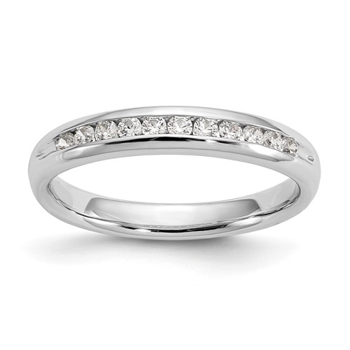 14K White Gold 0.25 Carat Lab Grown Diamond VS SI+ G+ Eleven Stone Complete Channel Set Band