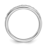 14K White Gold 0.38 Carat Lab Grown Diamond VS SI+ G+ Eleven Stone Complete Channel Set Band view 3