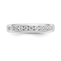14K White Gold 0.38 Carat Lab Grown Diamond VS SI+ G+ Eleven Stone Complete Channel Set Band view 5