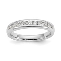 14K White Gold 0.38 Carat Lab Grown Diamond VS SI+ G+ Eleven Stone Complete Channel Set Band view 1