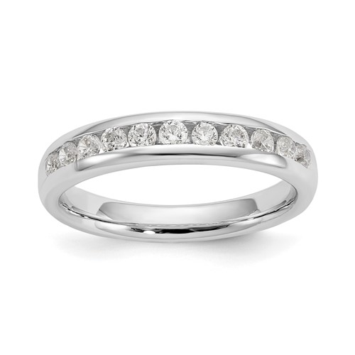 14K White Gold 0.38 Carat Lab Grown Diamond VS SI+ G+ Eleven Stone Complete Channel Set Band