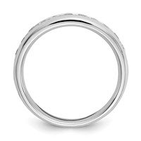 14K White Gold 0.50 Carat Lab Grown Diamond VS SI+ G+ Eleven Stone Complete Channel Set Band view 3
