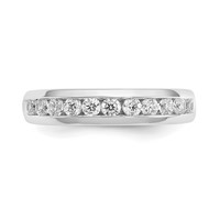 14K White Gold 0.50 Carat Lab Grown Diamond VS SI+ G+ Eleven Stone Complete Channel Set Band view 5