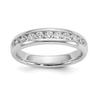 14K White Gold 0.50 Carat Lab Grown Diamond VS SI+ G+ Eleven Stone Complete Channel Set Band view 1