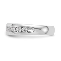 14K White Gold 0.75 Carat Lab Grown Diamond VS SI+ G+ Eleven Stone Complete Channel Set Band view 4