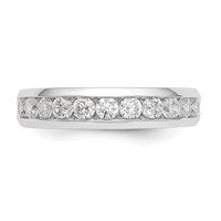 14K White Gold 0.75 Carat Lab Grown Diamond VS SI+ G+ Eleven Stone Complete Channel Set Band view 5