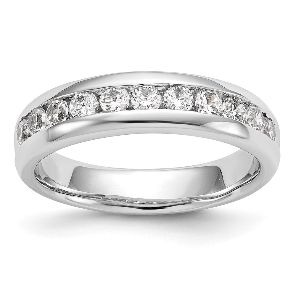 14K White Gold 0.75 Carat Lab Grown Diamond VS SI+ G+ Eleven Stone Complete Channel Set Band