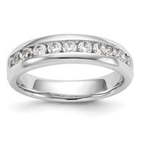 14K White Gold 0.75 Carat Lab Grown Diamond VS SI+ G+ Eleven Stone Complete Channel Set Band view 1