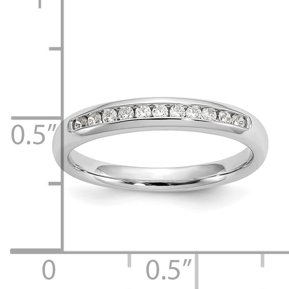 14K White Gold 11-Stone (Holds 11-1.5mm Round) Channel Band Mounting