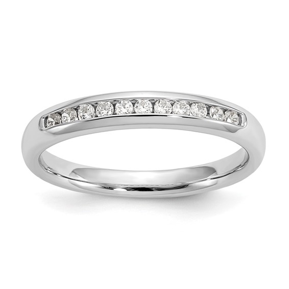 14K White Gold 11-Stone (Holds 11-1.5mm Round) Channel Band Mounting