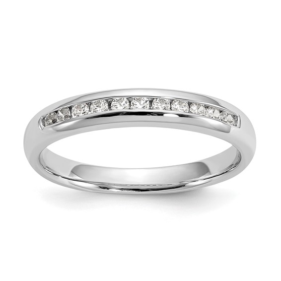 14K White Gold 11-Stone (Holds 11-1.6mm Round) Channel Band Mounting