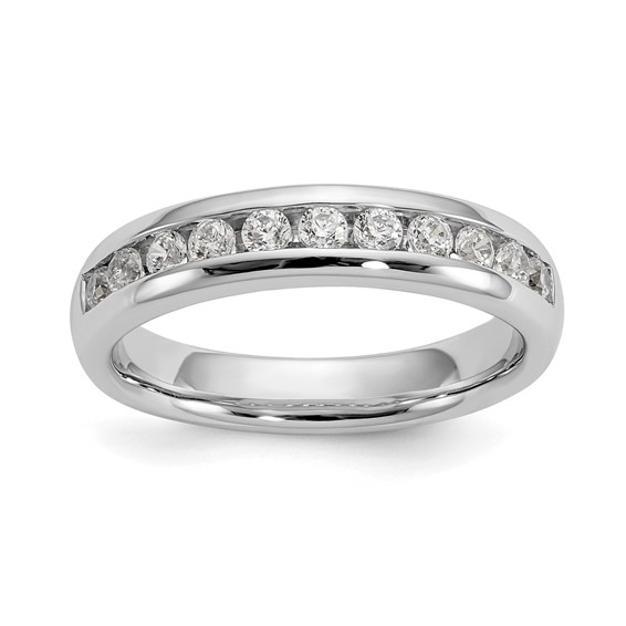 14K White Gold 11-Stone (Holds 11-2.1mm Round) Channel Band Mounting