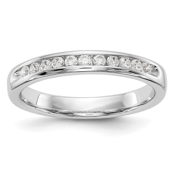 14k White Gold 11-Stone (Holds 11-1.7mm Round) Ladies Channel Band Mounting
