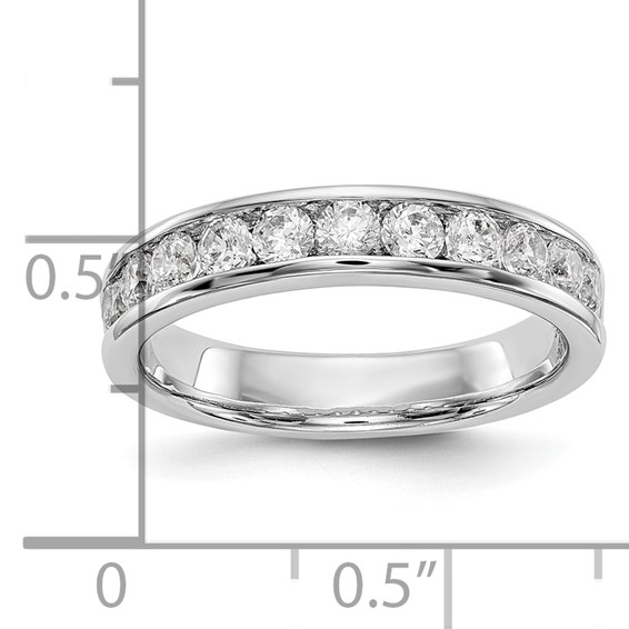 14k White Gold 11-Stone (Holds 11-2.6mm Round) Ladies Channel Band Mounting