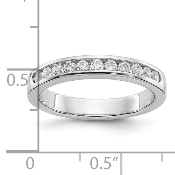 14k White Gold 11-Stone (Holds 11-1.9mm Round) Channel Band Mounting (Closed)