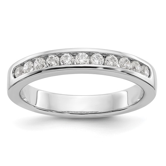 14k White Gold 11-Stone (Holds 11-1.9mm Round) Channel Band Mounting (Closed)