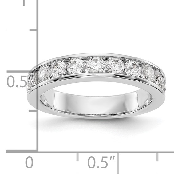 14k White Gold 11-Stone (Holds 11-2.9mm Round) Channel Band Mounting (Closed)