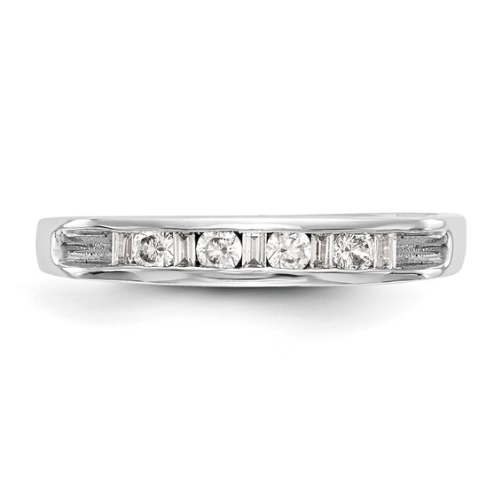 14K White Gold Diamond Channel Band