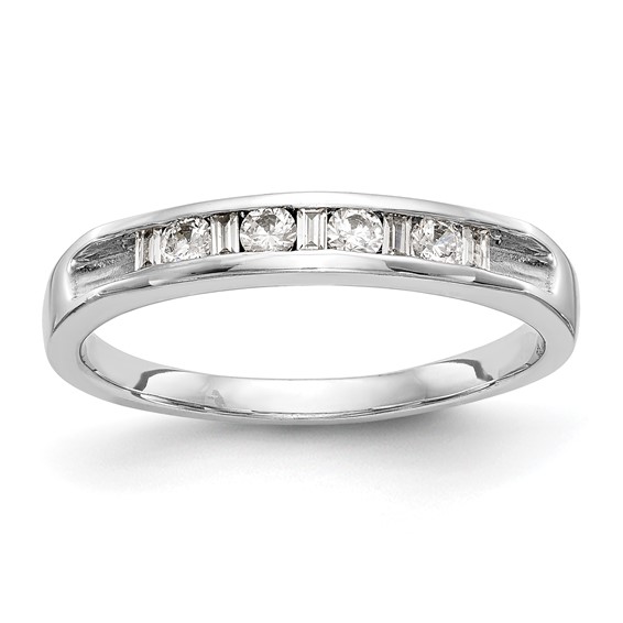 14K White Gold Diamond Channel Band