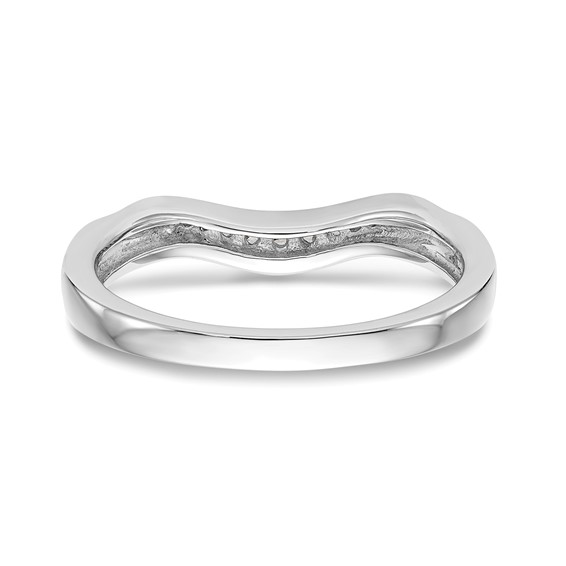 "14K White Gold Pave (Holds 1-1.4, 2-1.3, 2-1.2, 2-1.1, 4-1.0mm) Contoured Wedding Band Mounting"