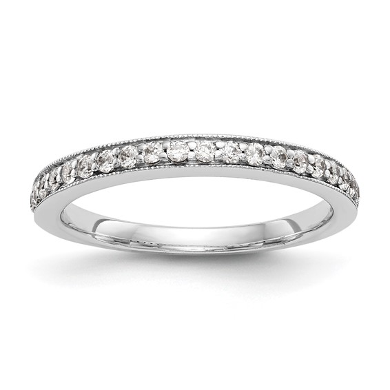 14K White Gold Diamond Band