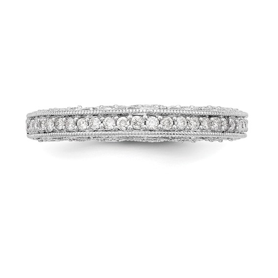 14K White Gold 1/4 carat Diamond Complete Wedding Band