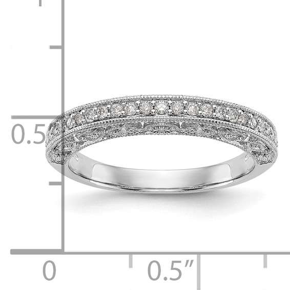 14K White Gold 1/4 carat Diamond Complete Wedding Band