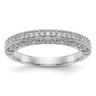 14K White Gold 1/4 carat Diamond Complete Wedding Band