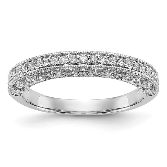 14K White Gold 1/4 carat Diamond Complete Wedding Band