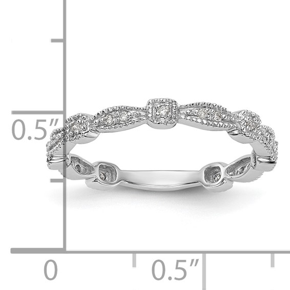 14K White Gold 1/10 carat Diamond Complete Wedding Band